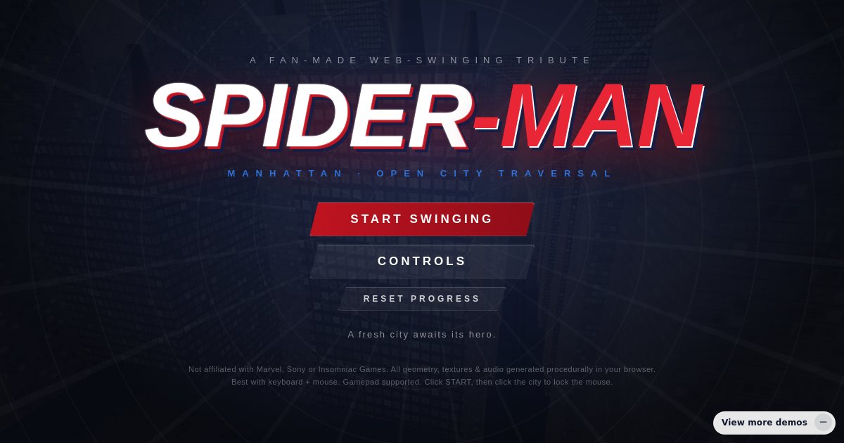 Screenshot of the Spider Man demo