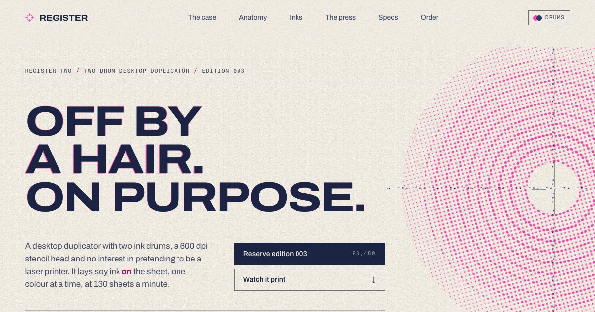 Screenshot of the Landing Page demo